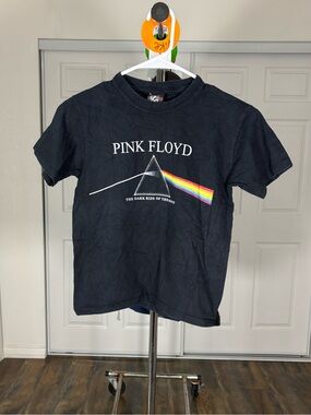 Pink Floyd Black Kids Short Sleeve Tee with Prism Rainbow Graphic